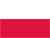 Flag of Poland with two horizontal stripes in white and red.