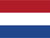Flag of the Netherlands with three horizontal stripes in red, white, and blue.